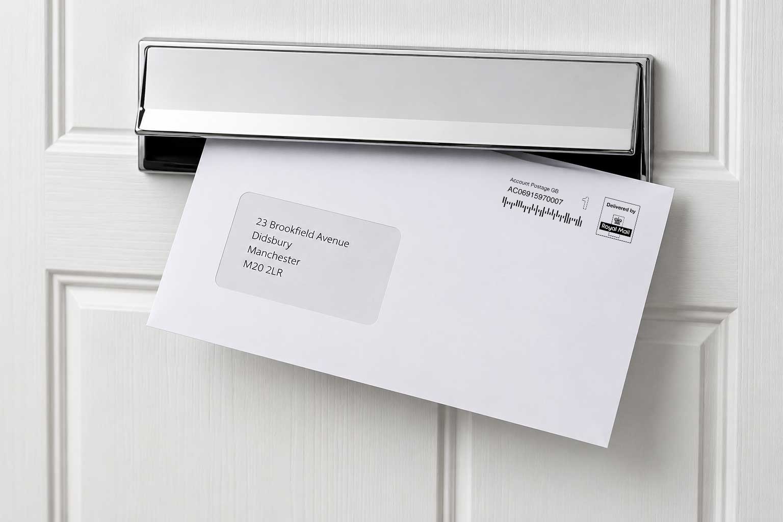 Personalised Letterbox direct mail pack with letter, envelope, mobile and laptop showing a community update